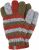Fleece lined - pure new wool - striped gloves - Dark spice green