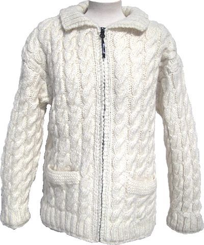 fine wool mix - cable jacket - Cream