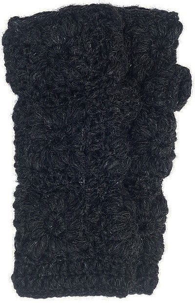 Fleece lined wristwarmer - crochet - Black