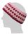 Fleece lined headband - geometric - pink/white