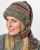 Mid tail hat - pure wool - hand knitted - electric stripe - brown / rainbow