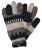 Fleece lined -  pure wool - striped gloves - Charcoal/brown/grey