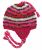 Recycled silk earflap hat - hand knitted - fleece lining - pink