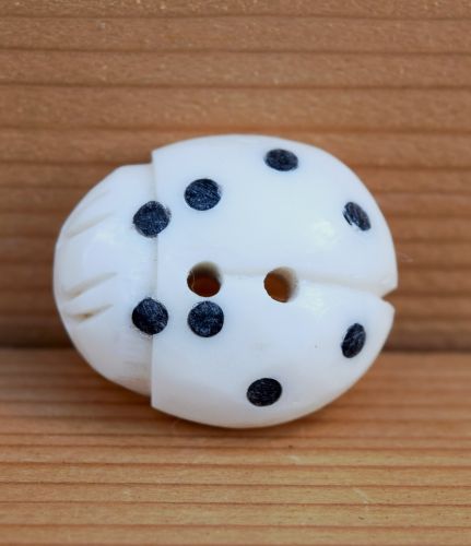 Ladybug - hand worked - button