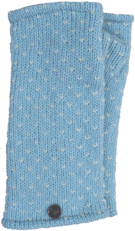 Fleece lined wristwarmer - tick  -Pale blue