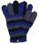 Fleece lined - pure new wool - striped gloves - Blue/Grey/Black
