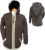 pixie hooded - contrast border jacket - Brown/Grey