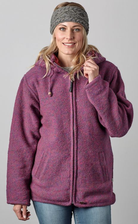 Fleece lined - detachable hood - heather - Pink