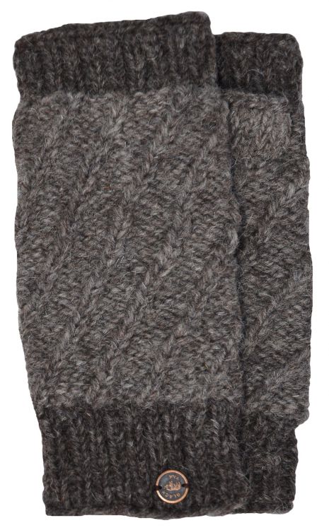 Fleece lined - contrast border - wristwarmer - Brown