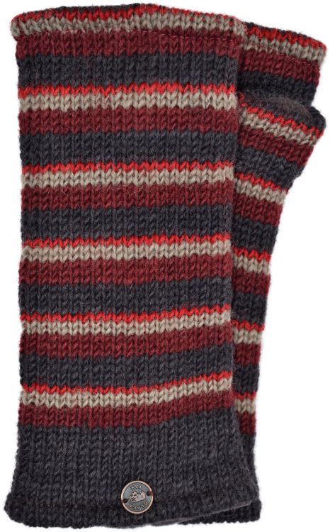 Fleece lined - Random Stripe - Wristwarmer  - Browns