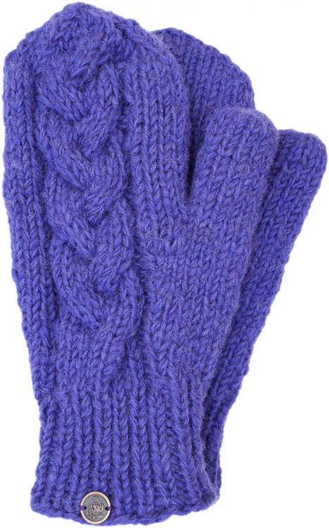 Fleece lined mittens - Cable - Deep Wisteria