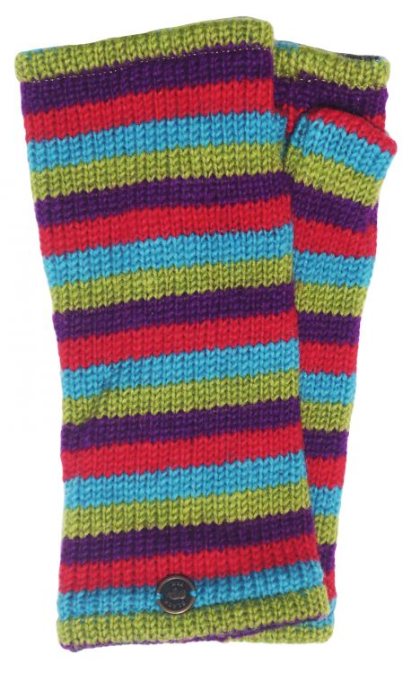 Fleece lined wristwarmer - stripe - Bright