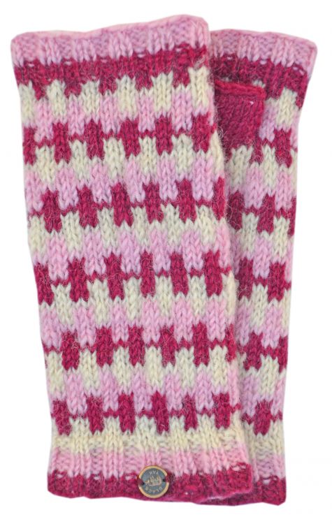 NAYA - Fleece lined wristwarmers - geometric - pinks