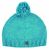 Classic bobble hat - hand knitted - fleece lining - turquoise