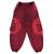 Overdyed Gheri Circle Pocket - Harem Trousers - Red