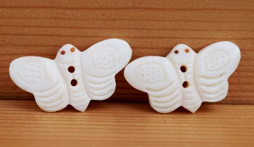 Hand carved - butterfly - button