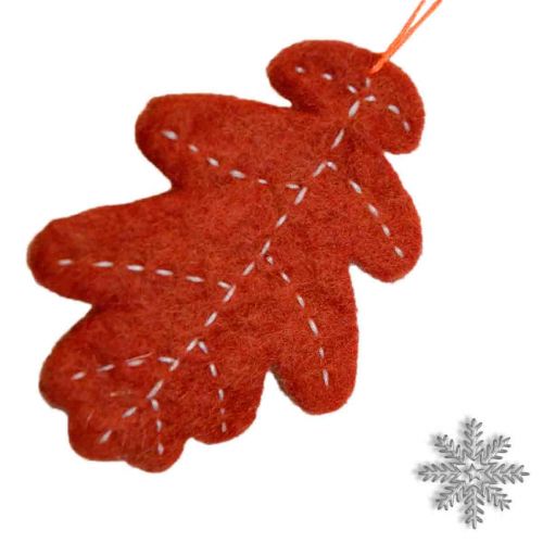 Hand Felted - Christmas Decoration - Oak Leaf