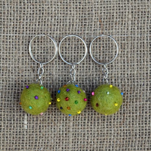 Beaded Keyring - Green