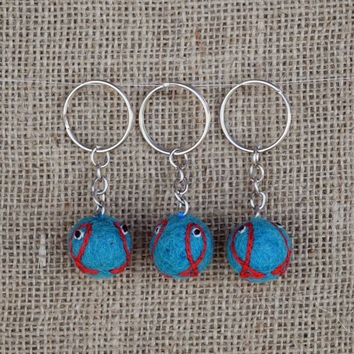 Fish Keyring - Blue/Orange