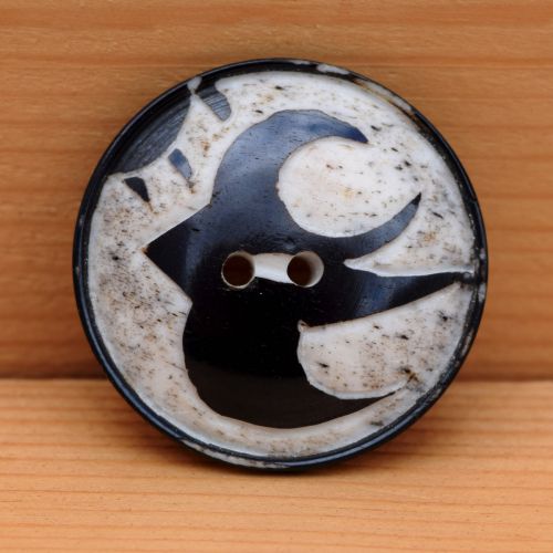 Swallow - hand carved - large button