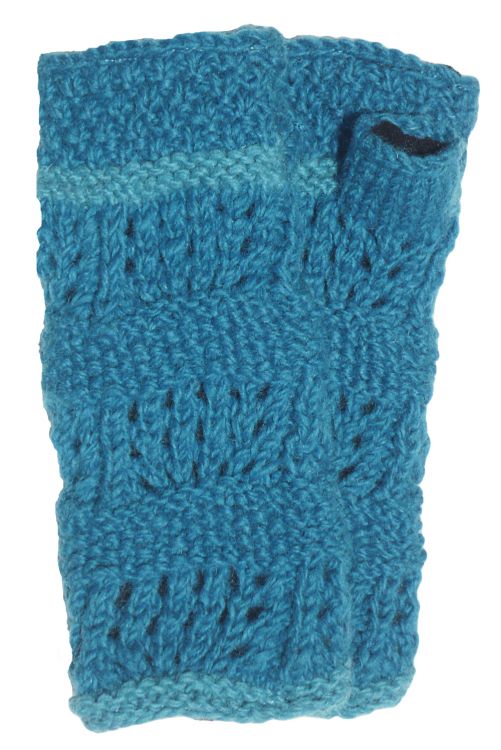 Fleece lined wristwarmer - unique - Turquoise