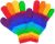 Fleece lined -  pure wool - striped gloves - Rainbow