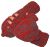 two tone mitt - Bright red/smoke