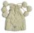 Half fleece lined - six bobble - tie top cable hat - Cream