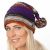 Pure Wool half fleece lined - short tail ridge hat - Purple/Rust