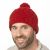 Pure Wool Celtic bobble hat - turn up - dark red