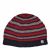 NAYA pure wool - random stripe beanie hat - browns/red