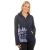 Batik flower - hooded jacket - blue