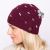 Half fleece lined - pure wool - french knot beanie - Wine