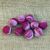 pure wool - 10 handmade felt balls - dark cherry red/cream