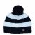 Pure wool - wide stripe bobble hat - black/white