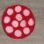 Handmade felt - spotted mat - round - red/white