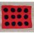 Handmade felt - spotted mat - rectangle - red/black