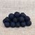 Hand rolled - pure wool - felt balls - black