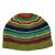 Children's Half fleece lined - random stripe beanie - leaf green