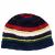 Children's Half fleece lined - random stripe beanie - dark blue