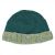 Hand knit pure wool - turn up beanie - pine green