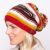 Hand knit - electric stripe - bobble slouch - Red