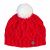 Pure wool - plain diamond cable - bobble hat - red