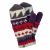 Fleece lined  mittens - patterned - Red/Aubergine