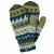 Fleece lined  mittens - patterned - Teal/green