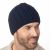 Pure wool - cool cable beanie - dark blue