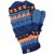 Fleece lined  mittens - patterned - Blue/black