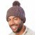 Pure Wool Celtic bobble hat - turn up - shadow