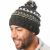 Pure wool Bobble Hat - Ridge Pattern - Grey/Green
