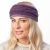 Pure Wool Fleece lined headband - cable - Grape